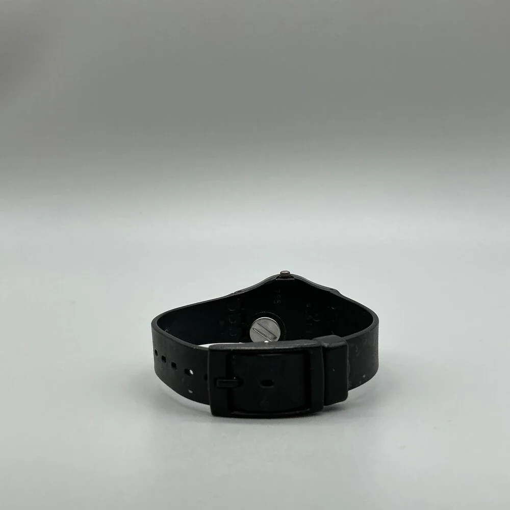Swatch Something New Womens Watch 25mm Black Rubber Swiss Made New Battery